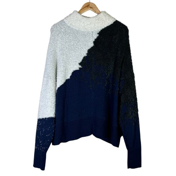 Lululemon Ombré Knit Textured Turtleneck Sweater Womens 12 White Blue Gray - Picture 7 of 8